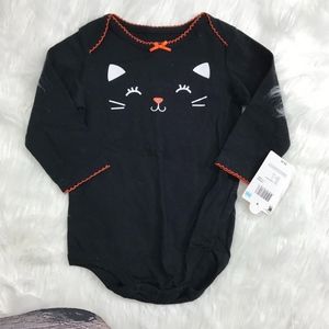 •• Small Wonders Halloween Cat L-Sleeve Bodysuit